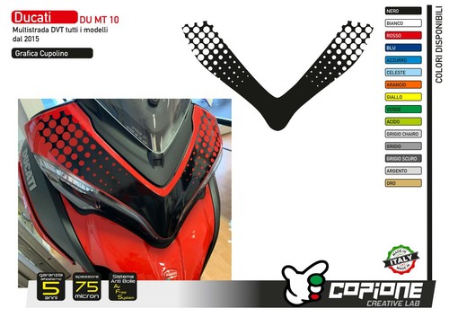 Autocollant 3D Protection Réservoir Ducati Multistrada 950 1200 1260 2015-2020 - Tank Pad Résine Foncé Charbon
