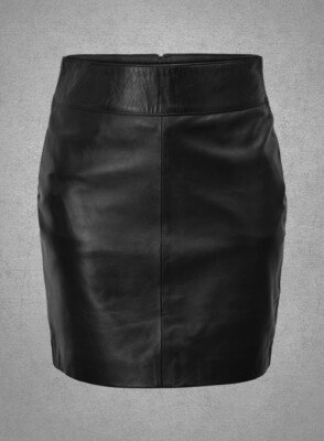 Women's Black Leather Skirt Soft Lambskin Handmade Size S M L XL 2XL 3XL Custom