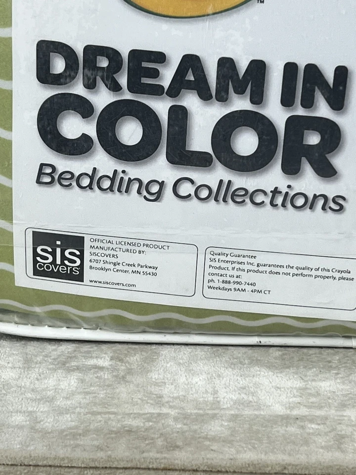 Conjunto de Lençóis Gêmeos Crayola Dream In Color Listra Serpentina Verde Gritando NOVO - Imagem 2 de 4