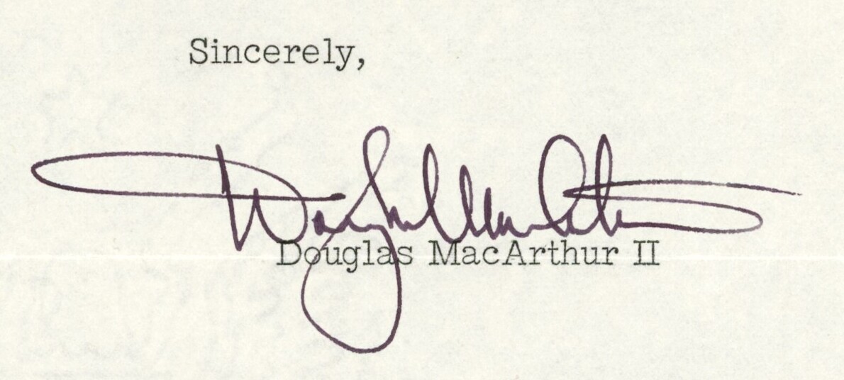 US Diplomat DOUGLAS MACARTHUR II Signed Letter | eBay