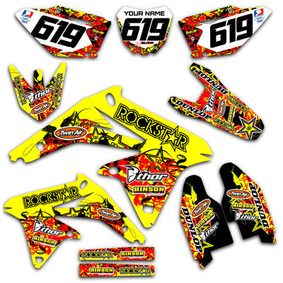 2004 2005 2006 RMZ 250 GRAPHICS KIT SUZUKI RMZ250 ROCKSTAR