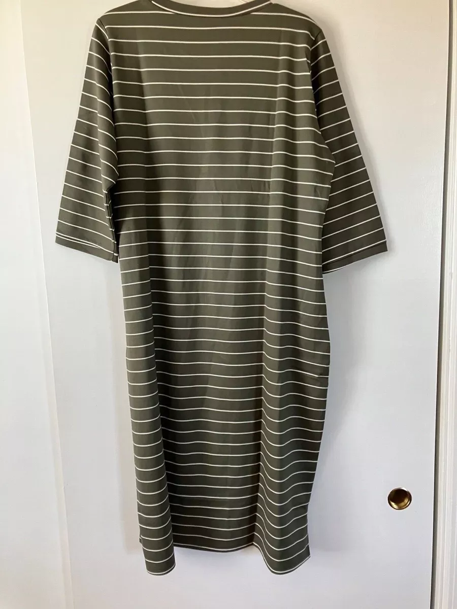 New Ladies Green Striped Midi Dress from the Skirt Lady Boutique