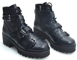 ash razor black leather boot