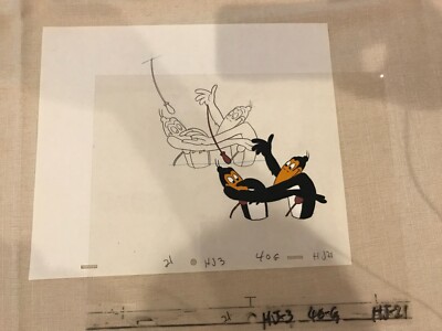 Vintage HECKLE and JECKLE Animation Production Drawing and Hand Painted Cel