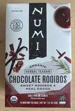 Numi Organic Tea - Chocolate Rooibos - Herbal Teasan - Caffeine Free - 16 Bags