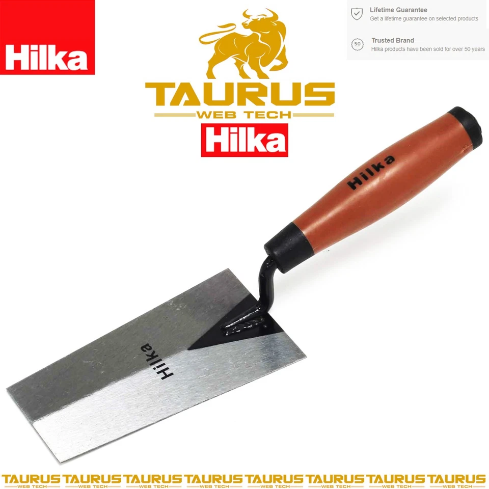 HILKA-TOOLS 6" HILKA Bucket Soft Grip Trowel Carbon Steel Removing Wet Mortar DIY Masonry UK