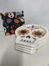 Dia de los Muertos Day Of The Dead 32 Sugar Skull Plates 9” & 20 Napkins New
