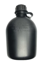 NEW US Military Style Tactical Survival BLACK 1 QT HARD PLASTIC Water Canteen