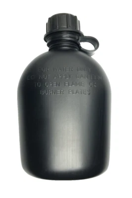 AUTHENTIC US MILITARY ISSUE NEW US Military Style Tactical Survival BLACK 1 QT HARD PLASTIC Water Canteen