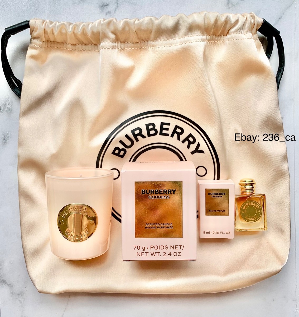 【関税＆送料込み】Burberry House/Bathroom Burberry 3pc Set Goddess Eau Parfum Candle Bag Handbag