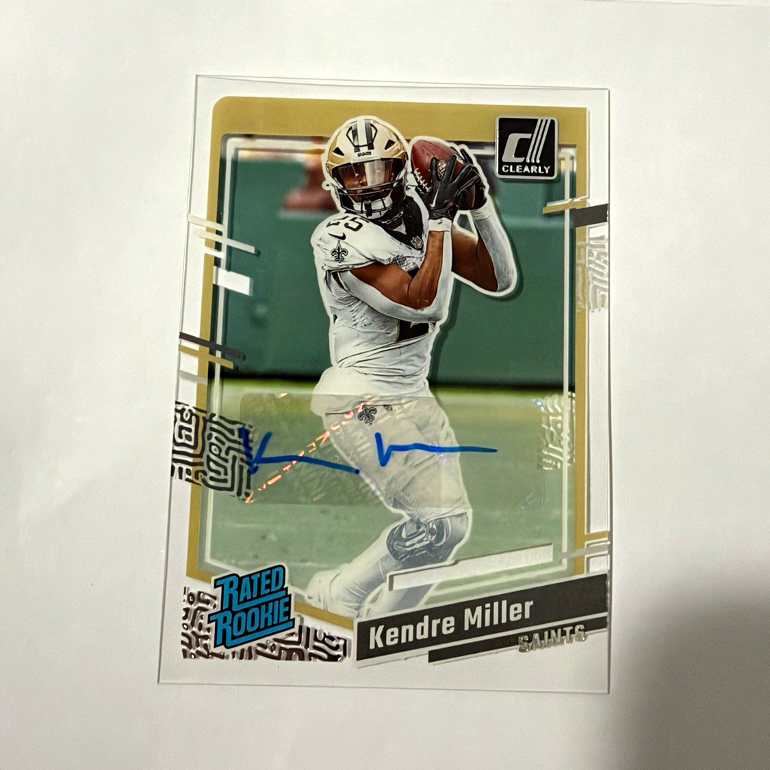 Panini 2023 Clearly Donruss Kendre Miller #72 Rated Rookie Auto Saints