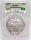 2006 W Burnished Silver Eagle CAC MS 70 Magnum Opus