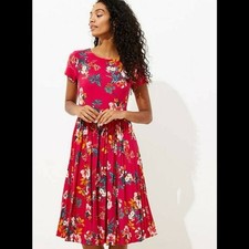 Loft Pleated Floral Dress