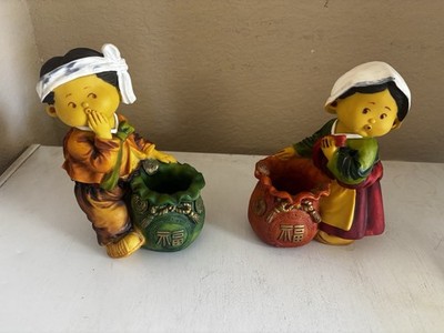 Vnt Yi Art Hand-painted Redin Man And Woman Figurines
