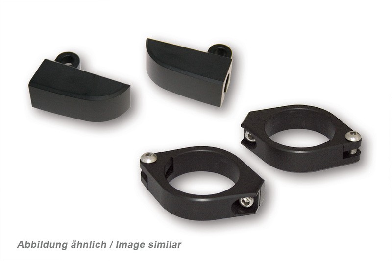 Support de clignotant HIGHSIDER M8 noir pour fourches de 47mm à 54mm