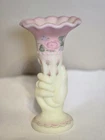 FENTON GLASS 10.25" Burmese HAND VASE - GLOWS UV ?