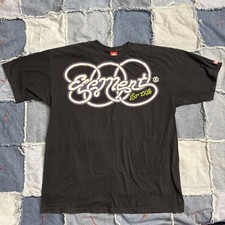 Vintage 90s Element Skateboards T Shirt USA Made XL Black Bam Margera