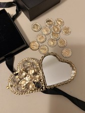 New Arras Matrimoniales Wedding Unity Coins 13pc Set Crystal Heart Box Gold Tone