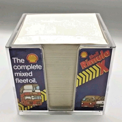 Shell Rimula X VTG 80s Oil Advertising Paperweight Memo Holder Garage Car Bus 