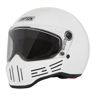 Simpson M30 Full Face Motorbike Motorcycle Helmet Solid White