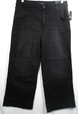 -NWT KUT From The Kloth Meg High Rise Fab Ab Wide Leg Women's Jeans Black Sz 12