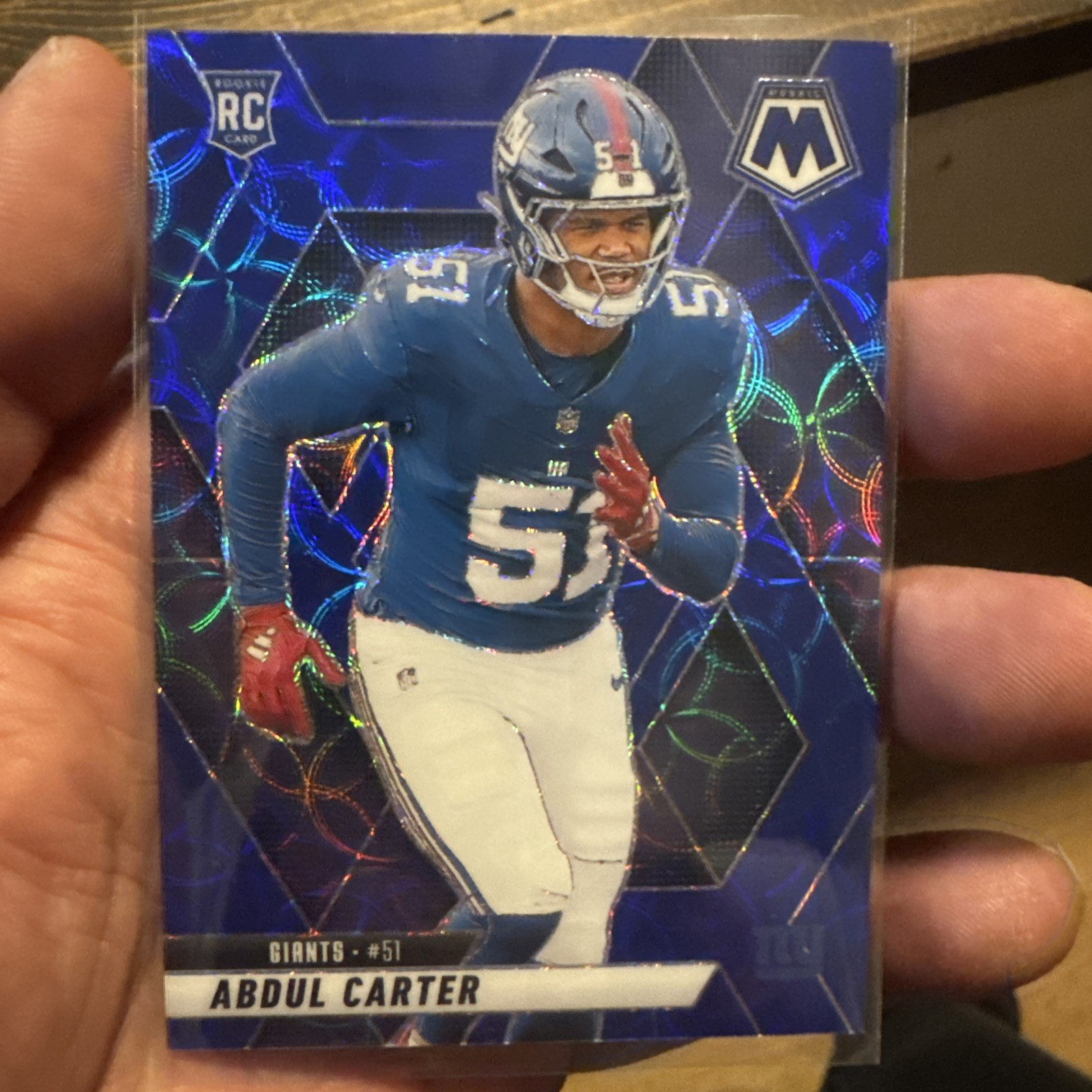2025 Panini Mosaic Abdul Carter RC #317 Blue Scope Prizm New York Giants