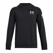 Under Armour Big Boys Freedom Fleece Hoodie, Size: Medium, Color: Black White