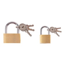 Brass Padlock Set 2pc Set Heavy Duty Outdoor Garden Gate Shed Lock Suitcase Keys