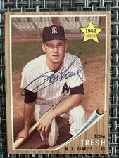 1962 Topps Tom Tresh (RC) New York Yankees Autographed Rookie Card (Decd). rookie card picture