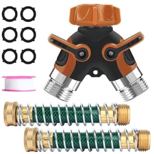 Hose Splitter, Garden Hose Splitter 2 Way Heavy Duty,3/4" Spigot Adapter Conn...