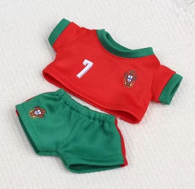 CR 7 Fußball Football Portugal Sportbekleidung Kleidung für Labubu 17 Zoll Monster OHNE Puppe