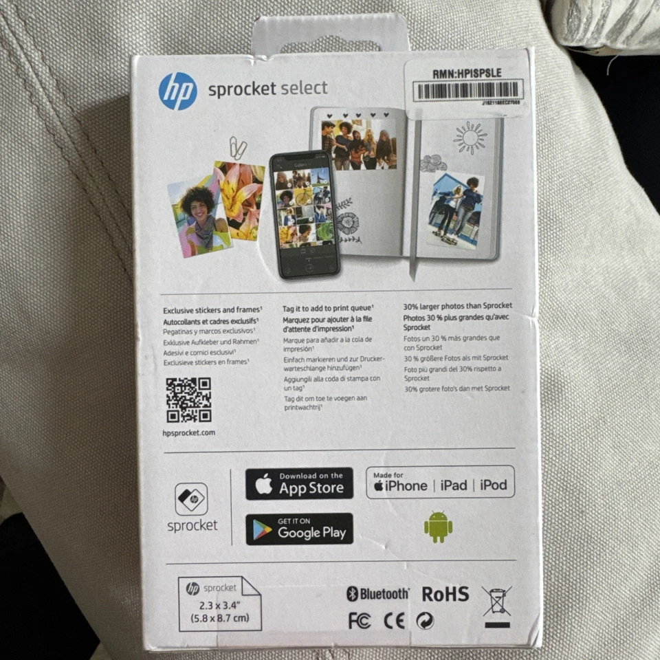 HP Sprocket Select Portable Printer, 2.3x3.4" Instant Photo Printer - Eclipse - Image 2 of 2