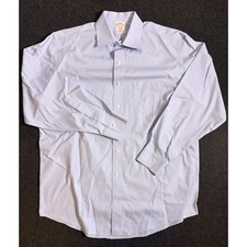 Brooks Brothers Madison Dress Shirt 16-33 Blue Stripe Non-Iron Supima Cotton