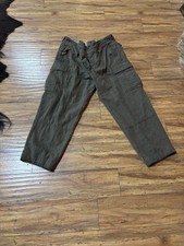 Vintage 1940s WW2 Crown Swedish Army 100 Wool Military Cargo Pants