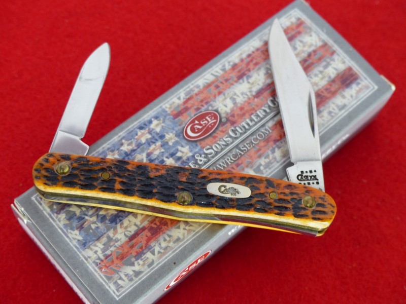 Case XX USA 6208 Barehead Autumn bone half whittler mint knife