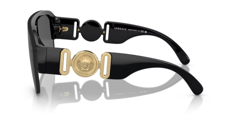 Versace VE 4391 GB1/87 Black Plastic Shield Sunglasses Grey  display picture 1