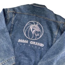 Vintage MGM Grand Jacket Mens Large Blue Deni...