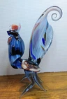 Vintage Murano Style Hand Blown Art Glass Rooster Figurine Sculpture 11.25”