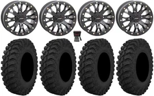 System 3 SB-4 Black (4+3) 15" Wheels 32" Crawler AT Tires Polaris Ranger XP 9/1K