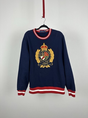 Polo Ralph Lauren CrownCrest Fleece Crewneck Sweatshirt Size Large Like New