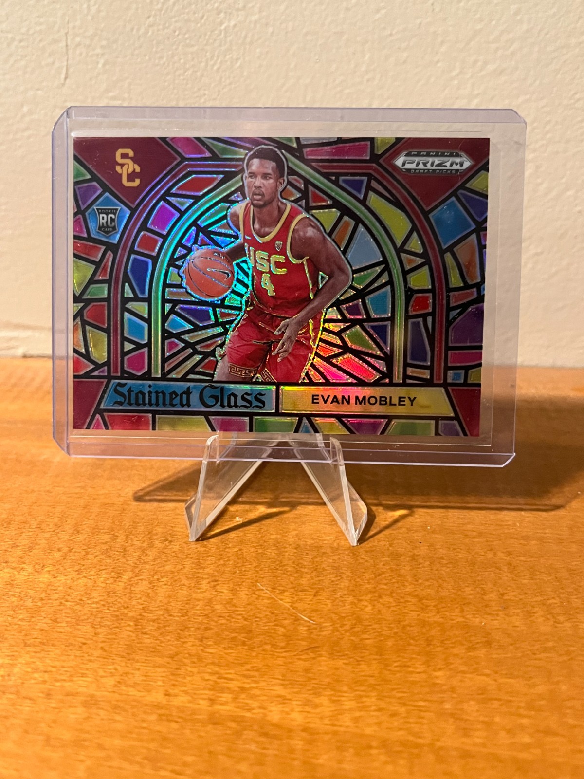 2021-22 Panini Prizm Draft Picks Evan Mobley Stained Glass Case Hit RC #2 USC