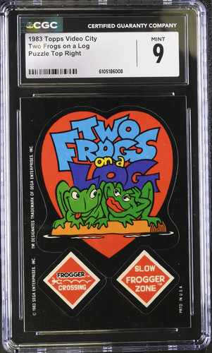 1983 TOPPS Video City Two Frogs on a Log Puzzle top Right CGC 9
