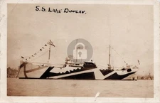 Cargo Ship SS Lake Duncan Great Lakes Shipyard RPPC Photo Postcard COPY