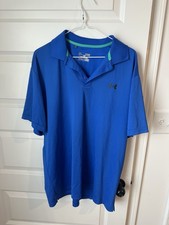 Under Armour Royal Blue Golf Polo Shirt HeatGear Men  s Size XL, Loose Fit
