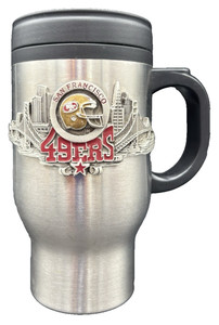 San Francisco SF 49ers Football NFL Stainless Steel Travel Coffee Thermos GUC