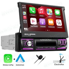 1DIN 7 Zoll Autoradio mit Apple/Android Carplay GPS NAVI WIFI Bluetooth USB SWC