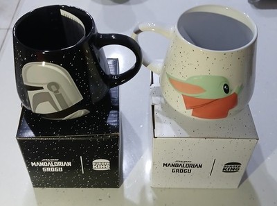 STAR WARS :THE MANDALORIAN AND GROGU COFFEE MUG SET BURGER KING EXCLUSIVE 