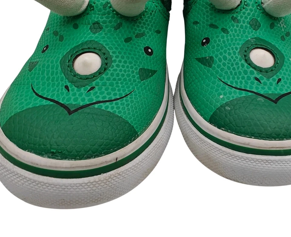 Vans поскользнуться на кроссовки ребенка ясельного возраста зеленый динозавр трицератопс обувь Kidcore размер 9 - Изображение 4 из 4