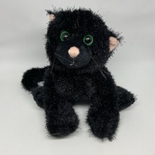Ganz Webkinz Black Cat 8" Plush HM135 RETIRED No Code Stuffed Animal Green Eyes