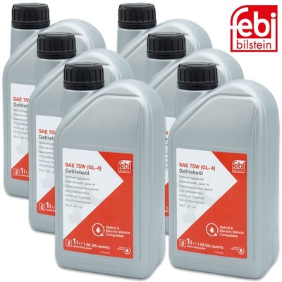 6x Febi Bilstein 21829 Getriebeöl SAE 75W GL-4 VW TL 521 71 78 Mercedes Ford 1L